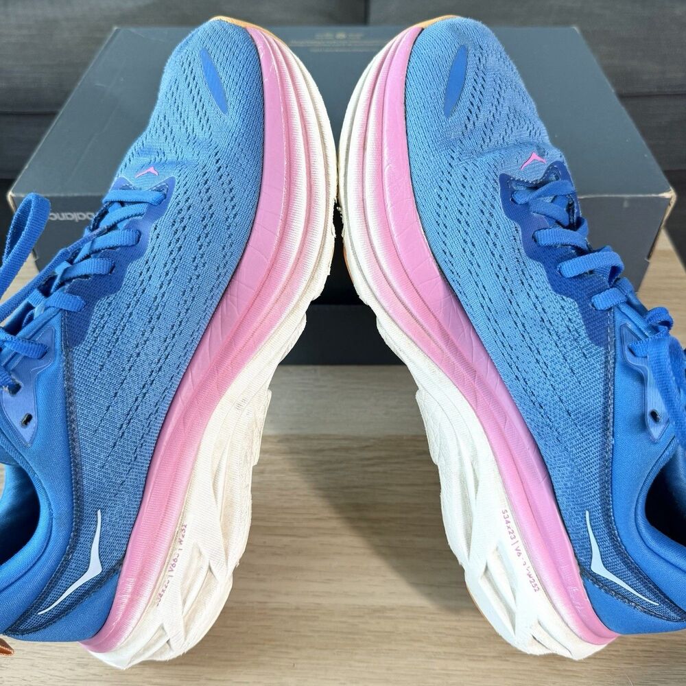 Hoka One One Bondi 8 Coastal Sky Blue Running Shoes Women's Size 10 - Picture 9 of 12